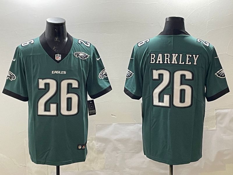 Men Philadelphia Eagles #26 Barkley Green Second generations 2025 Nike Vapor Limited NFL Jersey style 2091